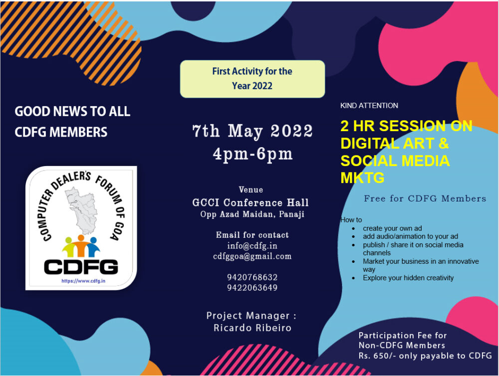 CDFG to organise a Session on “DIGITAL ART and Social Media Marketing”